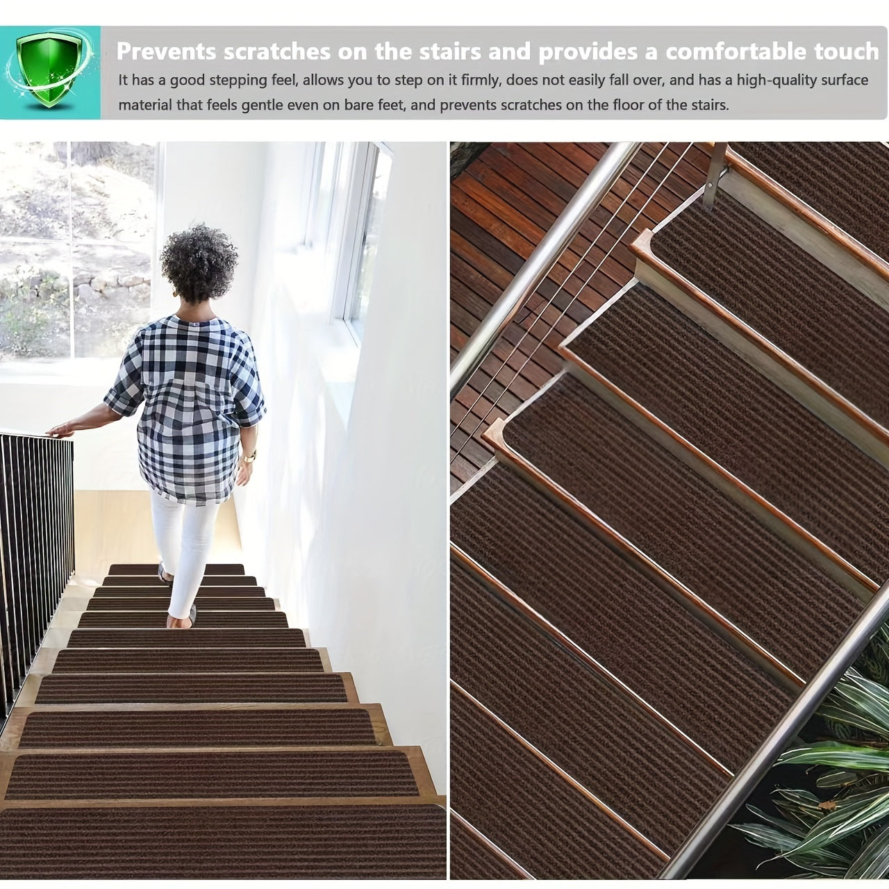15pcs Non Slip Stair Treads Non Skid Safety Rug Slip Resistant Indoor Runner