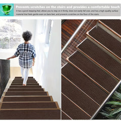 15pcs Non Slip Stair Treads Non Skid Safety Rug Slip Resistant Indoor Runner