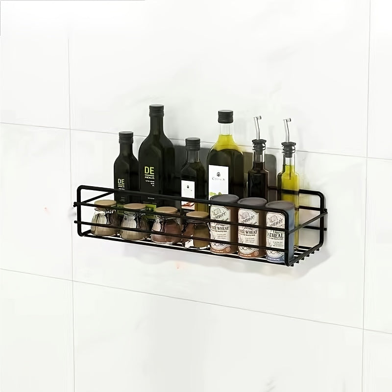 Adhesive Corner Shower Shelf with Hooks and Soap Holder