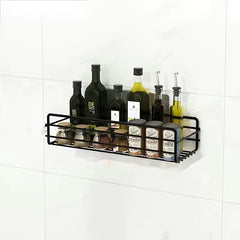 Adhesive Corner Shower Shelf with Hooks and Soap Holder
