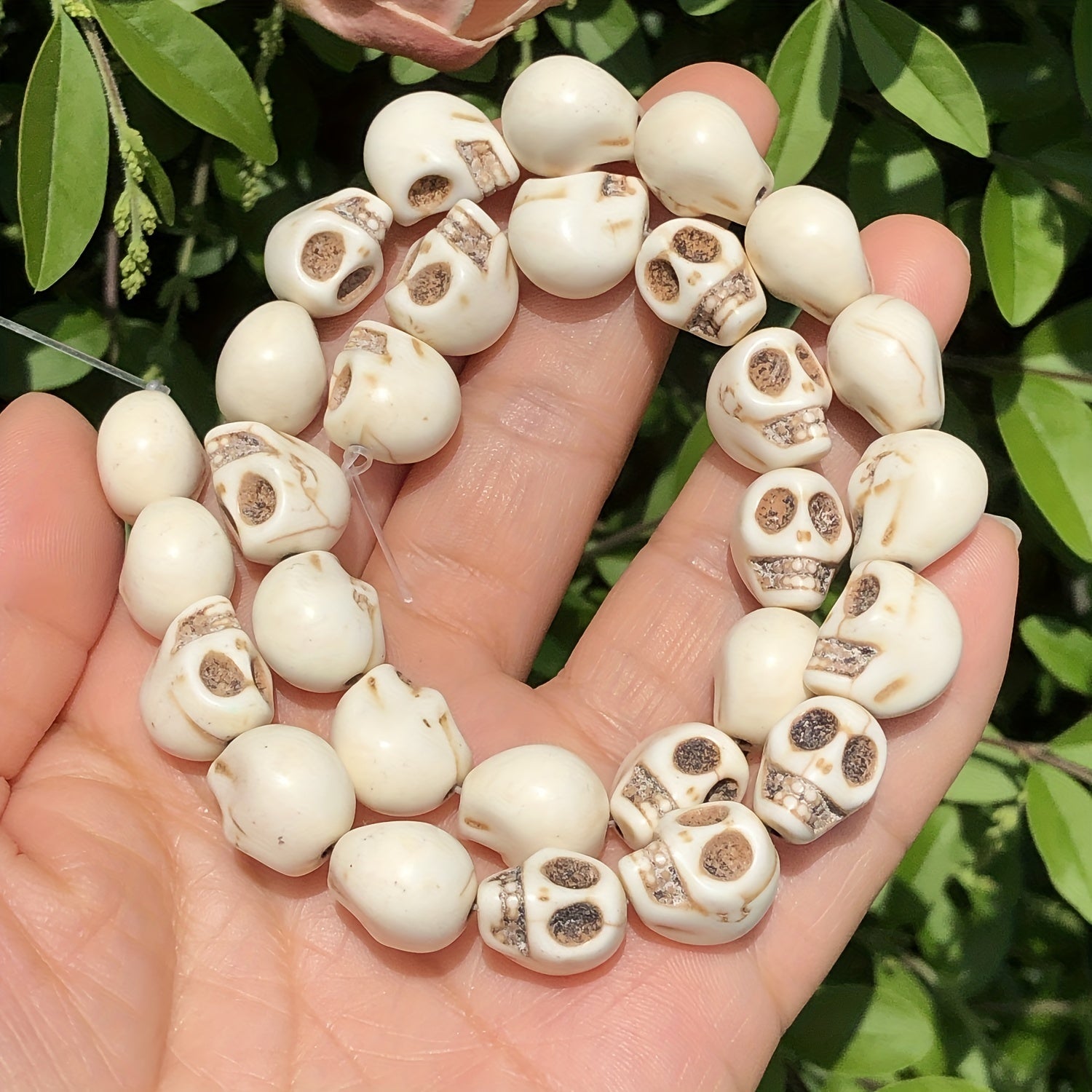Skull Shape Howlite Turquoise Stone Loose Beads for DIY Jewelry Making