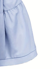 Girls Ruffle Neck Long Sleeve Dress Swing Dress Kids Casual Maxi Dress