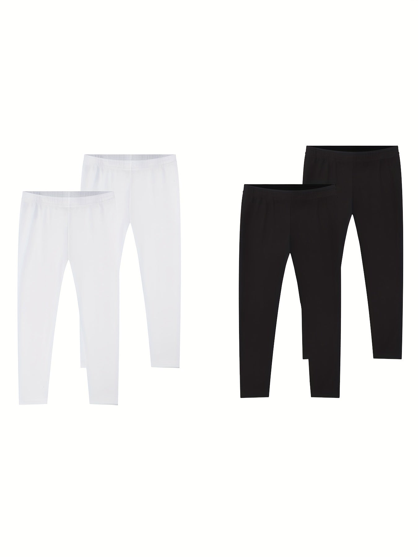 Girls' Cropped Leggings 4-Pack High Stretchy Slim Fit 2-8 Years Old