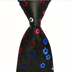 Men's Red Floral Tie 3 6Inch Party Wedding Necktie