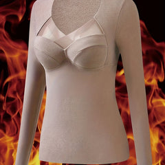 Mesh Stitching Thermal Long Sleeve Top Women's Lingerie
