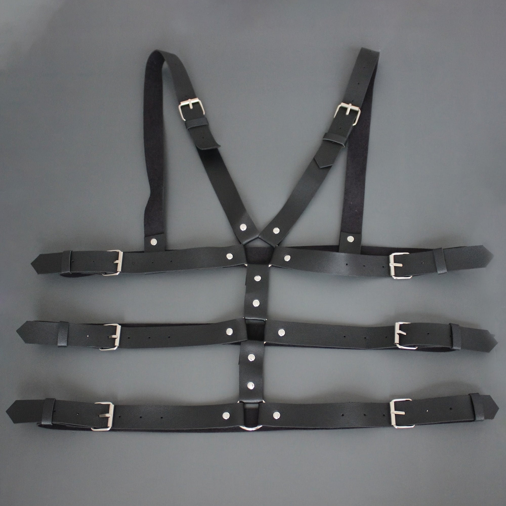 Men's PU Leather Suspenders Gothic Chest Belt Party Club Costume