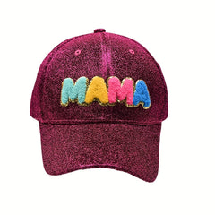 MAMA Patch Glitter Baseball Cap - Adjustable Dad Hat for Women