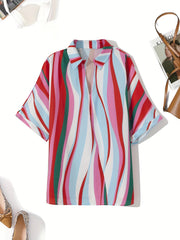 Women's Stripe Print Blouse