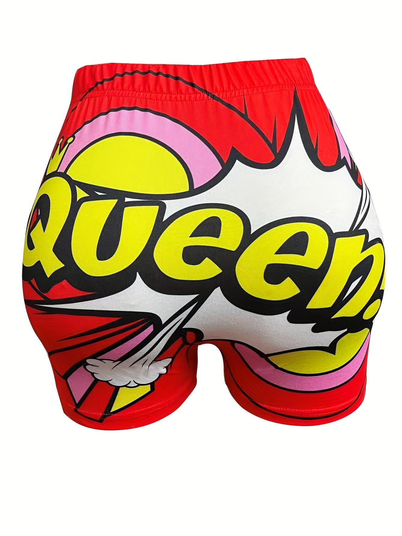 2 Pack Letter Print Elastic Waist Shorts for Spring & Summer