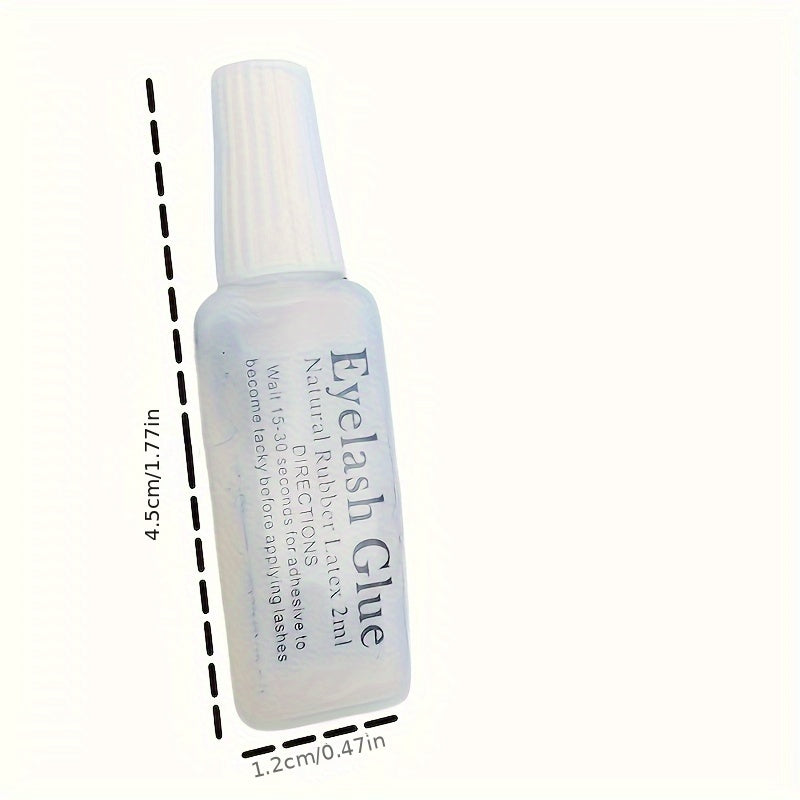 False Eyelashes Glue 2ml Mini Flat Tube Transparent Waterproof Latex Antifreeze