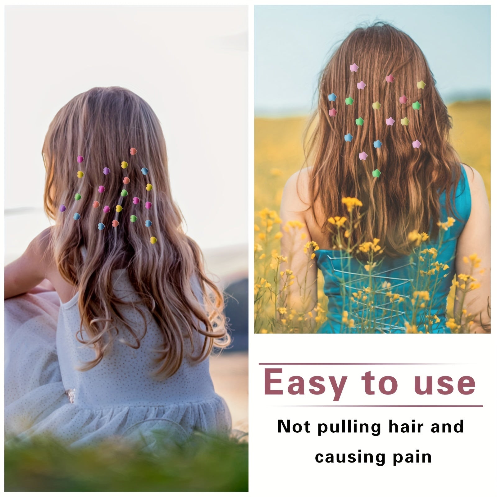 50pcs Mini Hair Claw Clips Plastic Colorful Hair Accessories for Girls