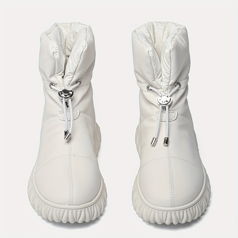Women's Letter Print Lace Up Winter Boots