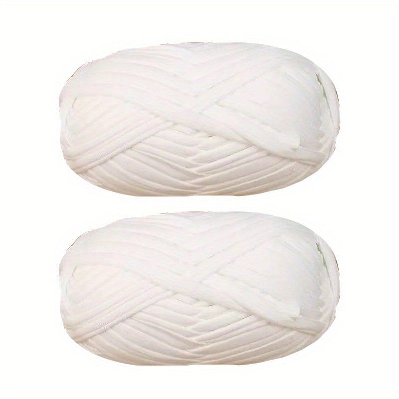 2pcs Cotton Thick Knitting Fabric Yarn DIY Soft Woven Rug Bag 100g