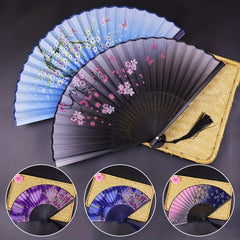 Ancient Style Folding Fan Chinese Dance Bamboo Cloth Fan