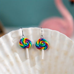 Colorful Rainbow Lollipop Dangle Earrings for Women