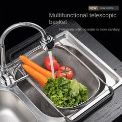 Telescopic Mesh Basket & Sink Drain for Washing Fruits & Veggies