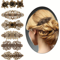 6 PCS Vintage Hair Clips French Barrette