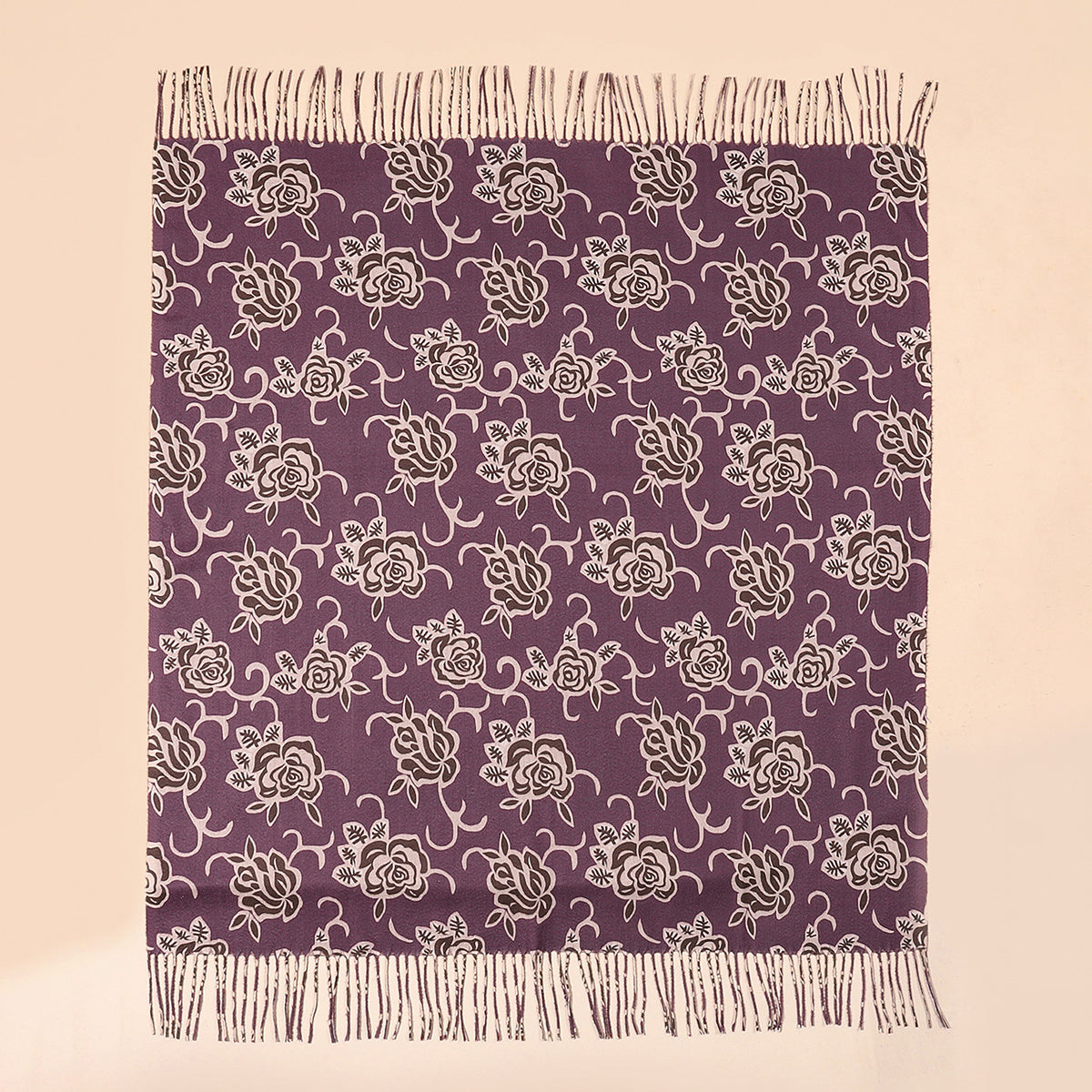 Winter Thick Printed Turban Scarf Bandana Fringed Scarf