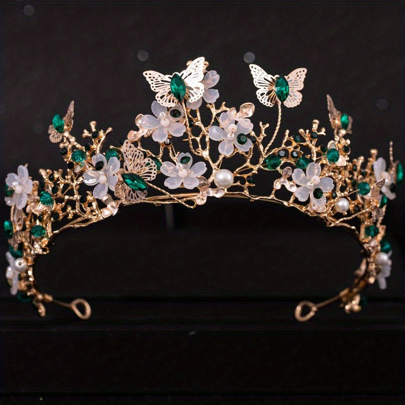 Bridal Pearl Rhinestone Crown Tiara Wedding Gift Hair Accessories