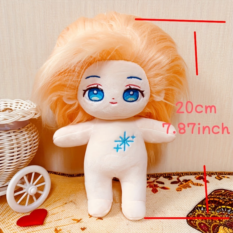 Golden-Haired Plush Doll with Removable Clothes