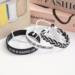 3 Pcs Sports Silicone Woven Bracelet Accessories