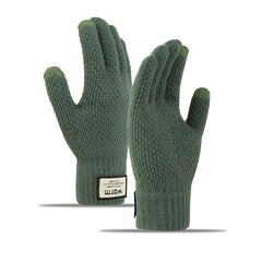 Men's Woolen Fleece Warm Windproof Gloves for Winter Cycling