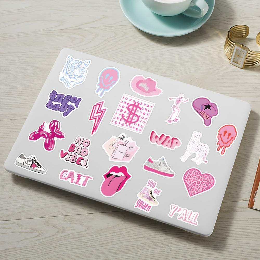 52pcs Preppy Vinyl Sticker Party Supplies Waterproof Sticker Decor