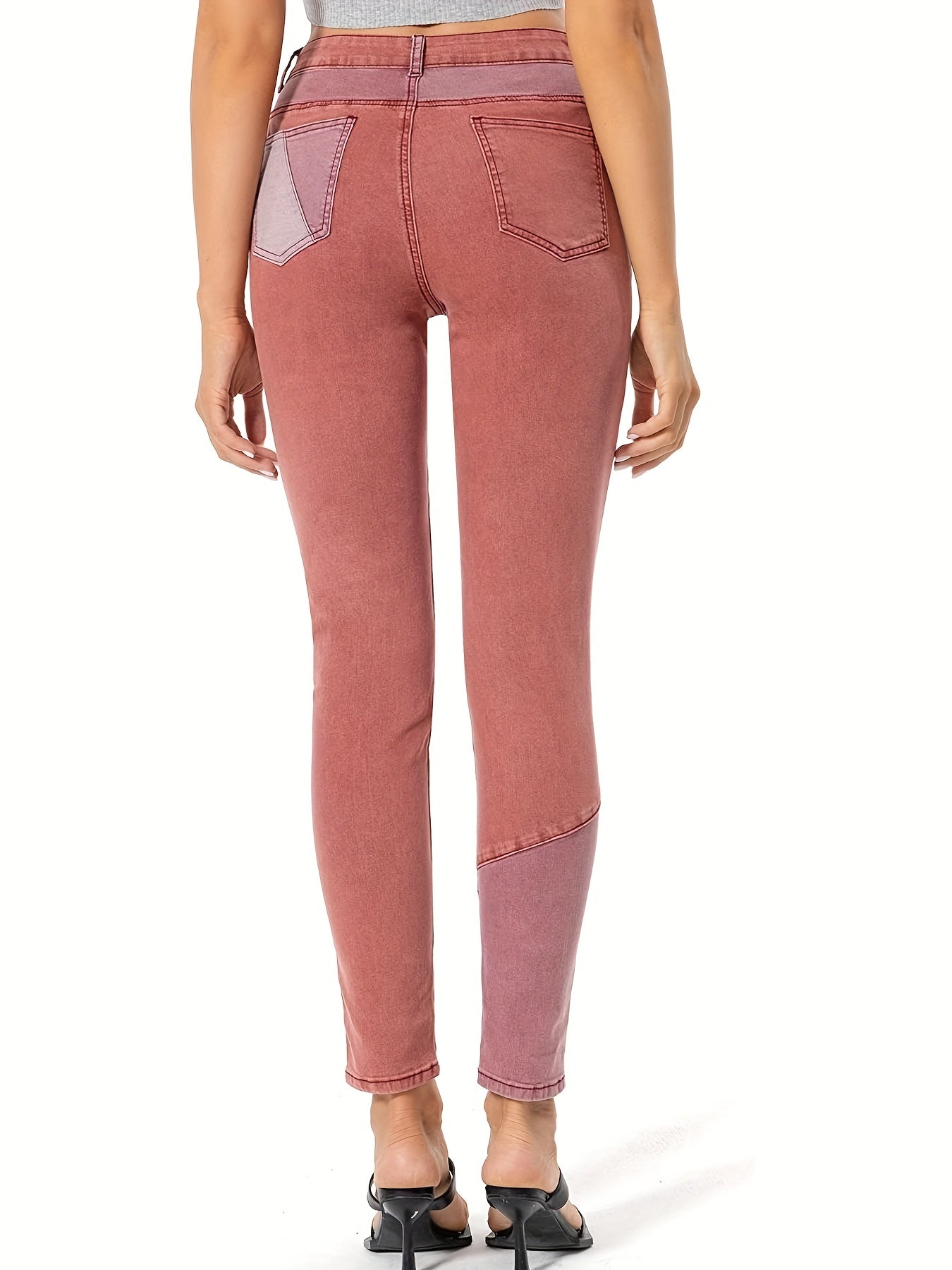High Waist Patchwork Curvy Skinny Jeans