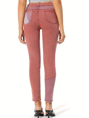 High Waist Patchwork Curvy Skinny Jeans