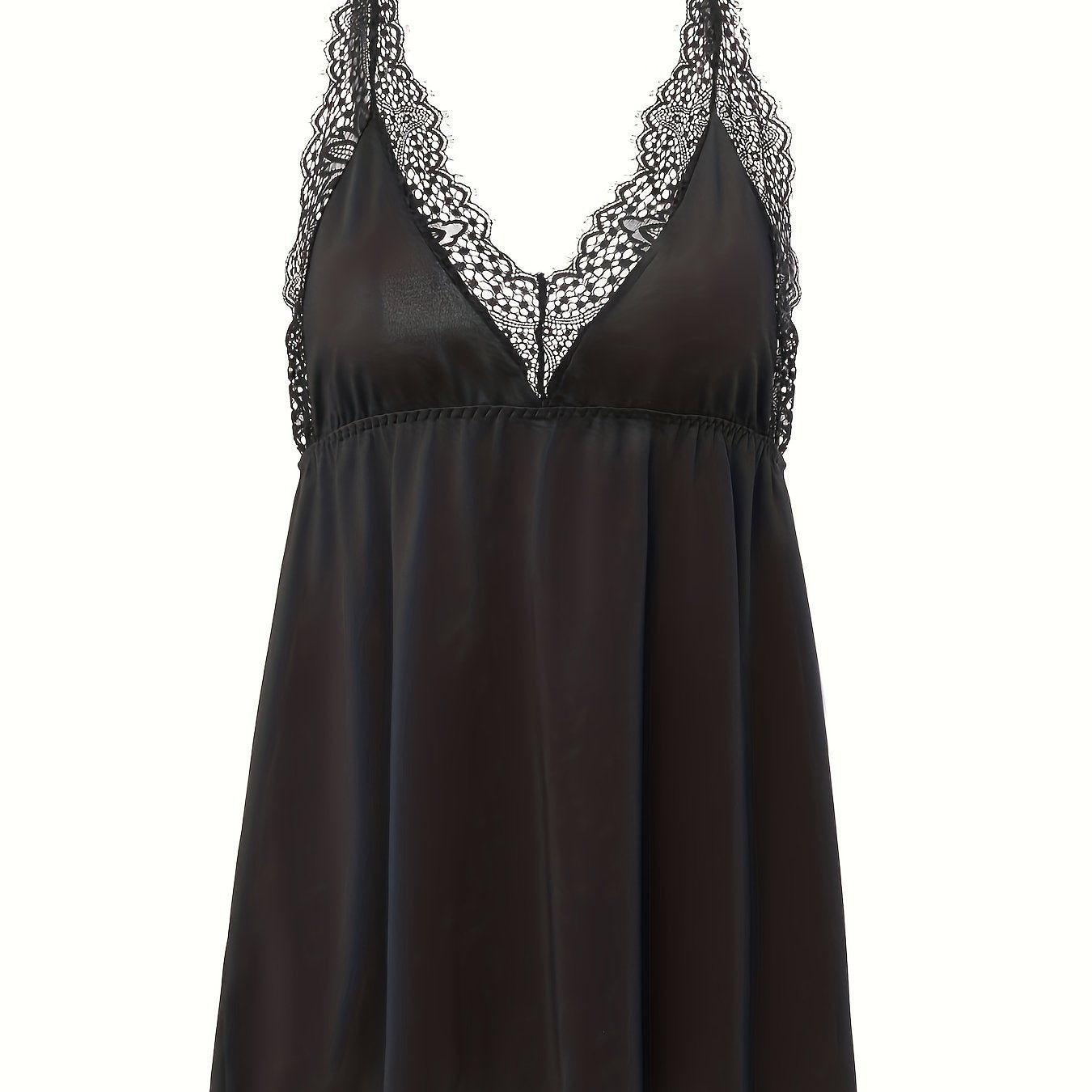 Lace V Neck Babydoll Dress