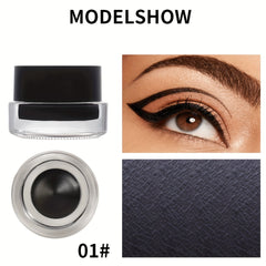 Brown Eyeliner Cream Set with Brush - Waterproof, Long Lasting, Smooth