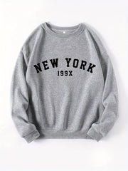 Letter Print Pullover Sweatshirt Casual Long Sleeve Crew Neck Sweatshirt