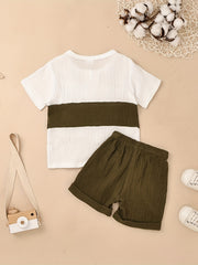 Colorful T-shirt & Shorts Set for Toddler Boys