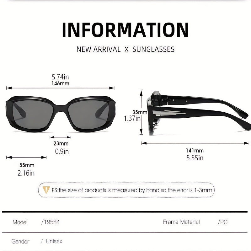Square Frame Sunglasses Gradient Lens UV400