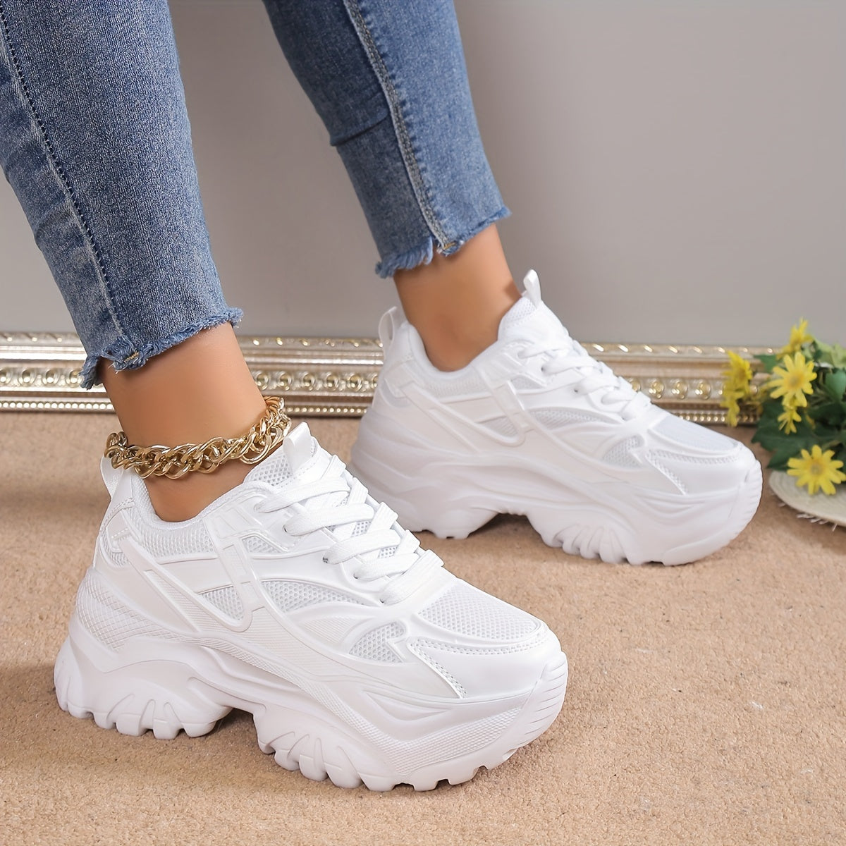 Lightweight Heighten Non Slip Chunky Sneakers Casual Versatile Running Shoes