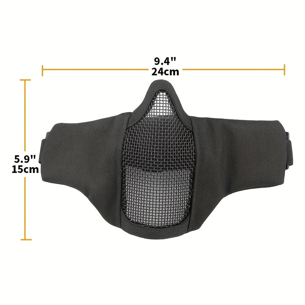 Tactical Outdoor Mask Half Wire Face Mask Steel Mesh Comfortable Adjustable