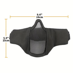 Tactical Outdoor Mask Half Wire Face Mask Steel Mesh Comfortable Adjustable
