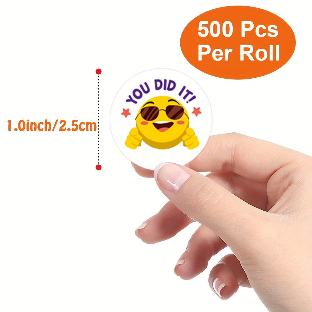 500pcs Cartoon Rhubarb Face Expression Stickers, Reward Inspirational Stickers