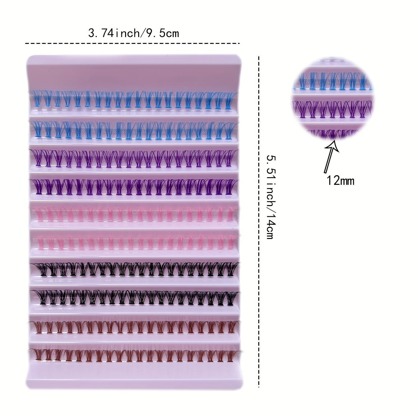 10 Row Cluster Lashes Natural Thick Segmented False Eyelashes with Self Grafting
