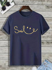 Smile Print Men's Graphic T shirt Casual Comfy Tees For Summer Mens Clothing