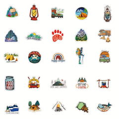 50pcs Outdoor Camping Sticker Waterproof Vinyl Sticker Pack for Teens