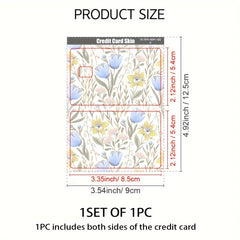 2pcs Hand painted Style Flower Insect Pattern Anti scratch Sticker