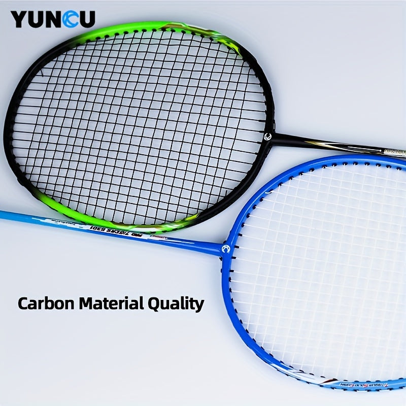 YUNCU Light Badminton Racket Set Carbon Fiber & Aluminum Alloy