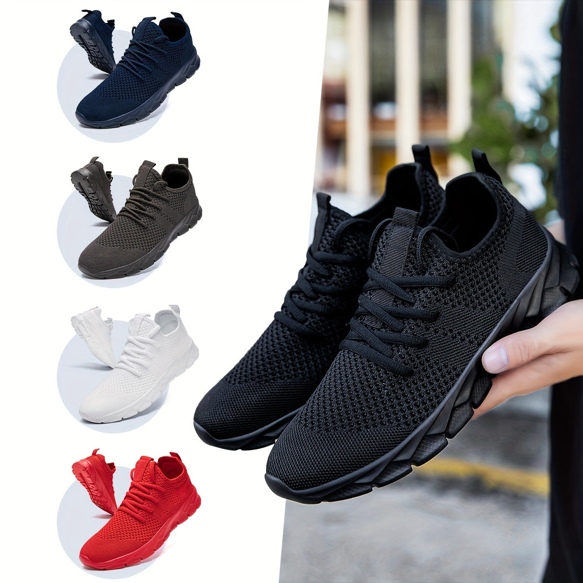 Soft Thick Sole Mesh Woven Shoes Lightweight Breathable Sneakers