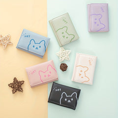 Kids Cartoon Kitten Wallet Small Animal Cat Three-Fold Wallet