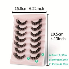 7 Pairs Cat Eye Dramatic False Eyelashes 8D Fluffy Extension Volume