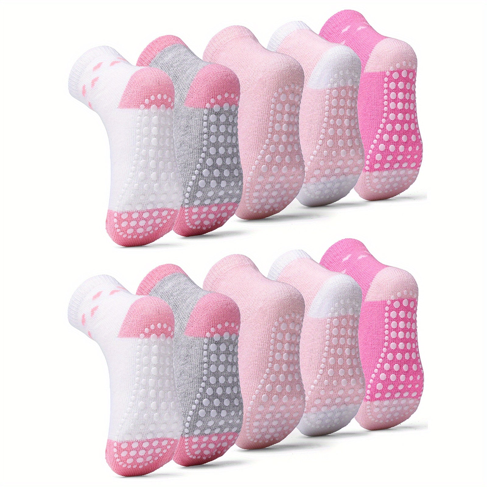 10pairs Baby Girls Kids Non slip Socks Block Socks Toddler Indoor Socks