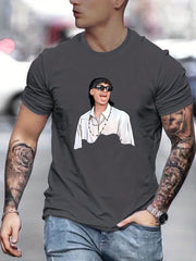 Men's Lightweight Graphic Tee for Summer Outdoor Activities