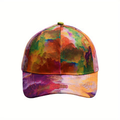 Tie Dye Print Baseball Cap Hip Hop Colorful Dad Hats Lightweight Adjustable Sun