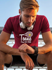 Men's Tennis Racket Graphic T-shirt Active Tee for Summer